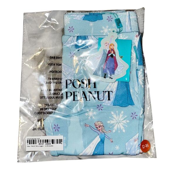 NWT Posh Peanut Elsa French Terry Pants Joggers Toddler 12-18 Mon Frozen Bamboo - Picture 4 of 4